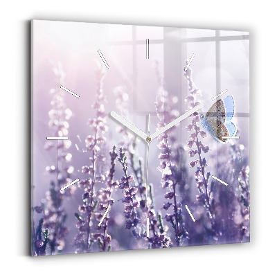 Hodiny na skle čtvercové Abstrakce