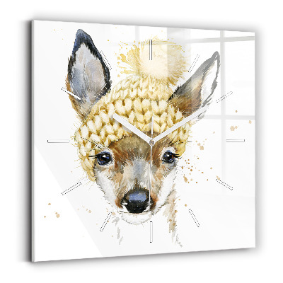 Hodiny na skle čtvercové Jelen