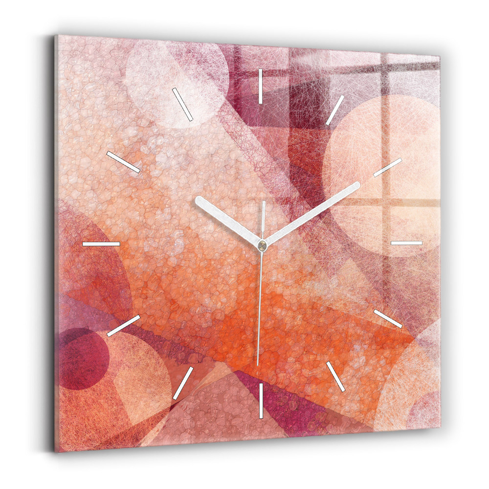 Hodiny na skle čtvercové Geometrická abstrakce