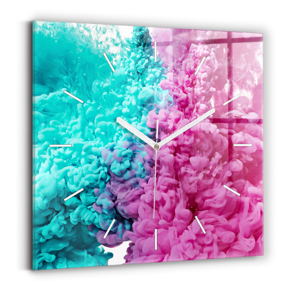 Skleněné hodiny s fotkou čtvercové Moderní umění - skvrny