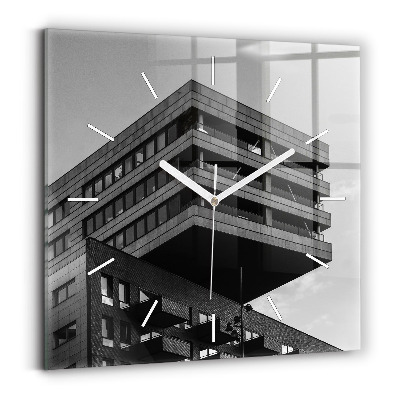 Skleněné hodiny s fotkou čtvercové Architektura v Amsterdamu