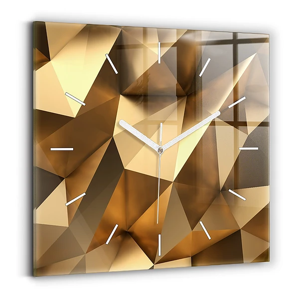 Skleněné nástěnné hodiny čtvercové Geometrická textura
