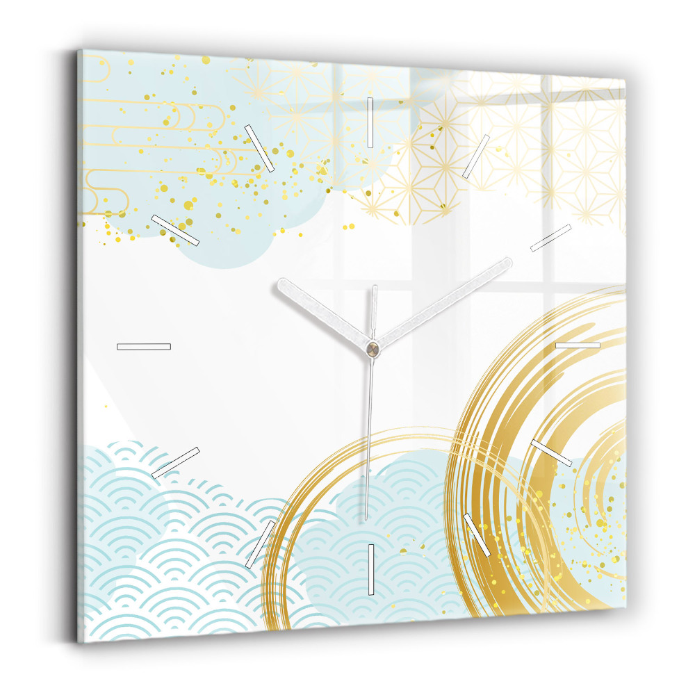 Skleněné hodiny s fotkou čtvercové Dekorativní vzor