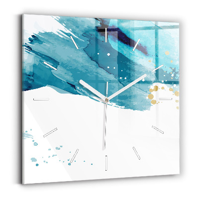 Hodiny na skle čtvercové Tahy štětcem
