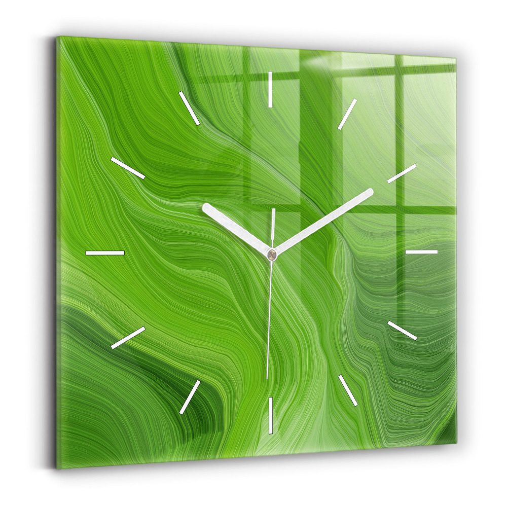 Hodiny na skle čtvercové Moderní vlny