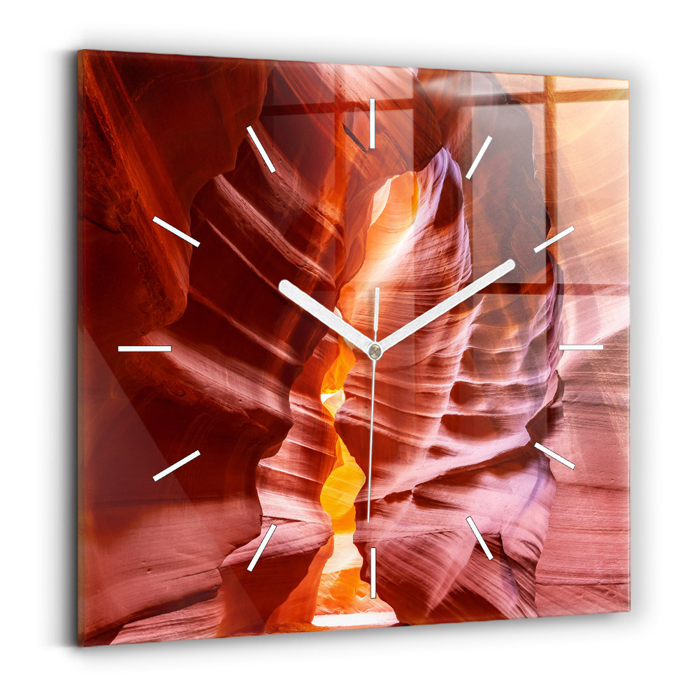 Hodiny na skle čtvercové Písečný kaňon