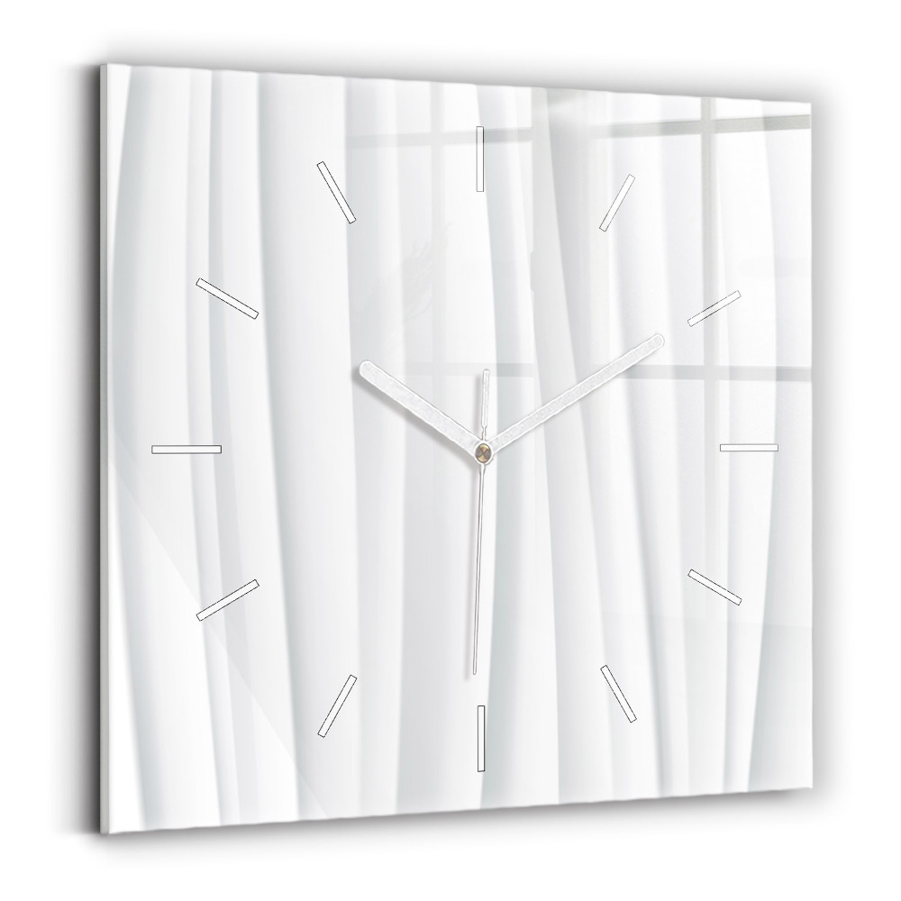 Skleněné nástěnné hodiny čtvercové Textura vln