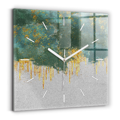 Hodiny na skle čtvercové Dekorativní vzor