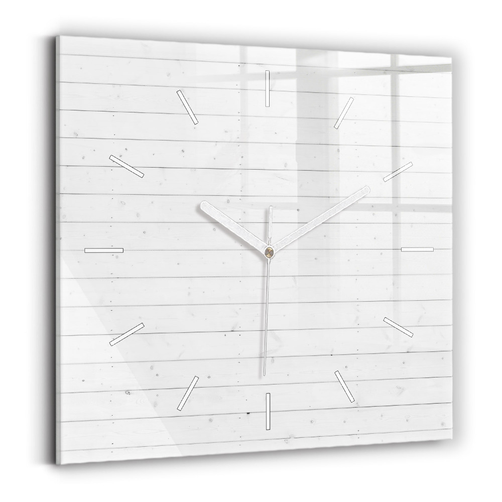 Hodiny na skle čtvercové Vzor dřevěných panelů