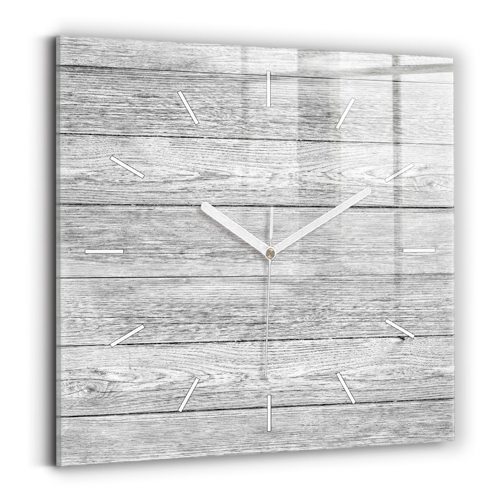 Skleněné nástěnné hodiny čtvercové Dřevěné panely