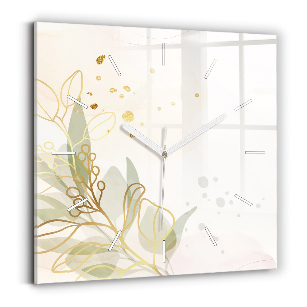 Hodiny na skle čtvercové Pastelová abstrakce