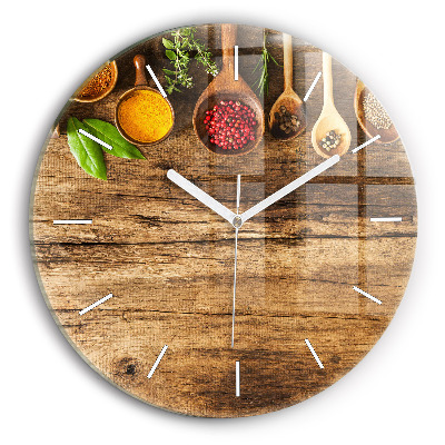 Kulaté nástěnné hodiny Lžičky s kořením