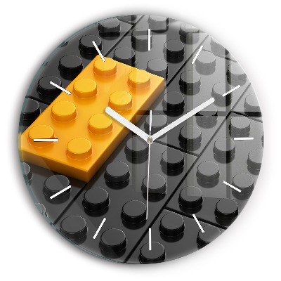 Kulaté nástěnné hodiny Kvádry na hraní