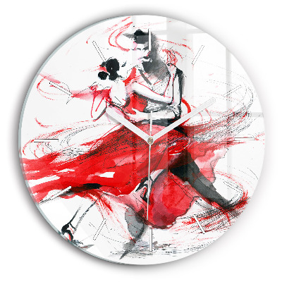 Kulaté nástěnné hodiny Tančící pár