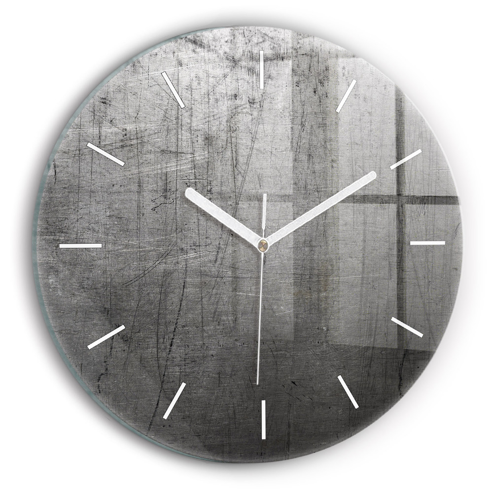 Kulaté nástěnné hodiny Kovová zeď