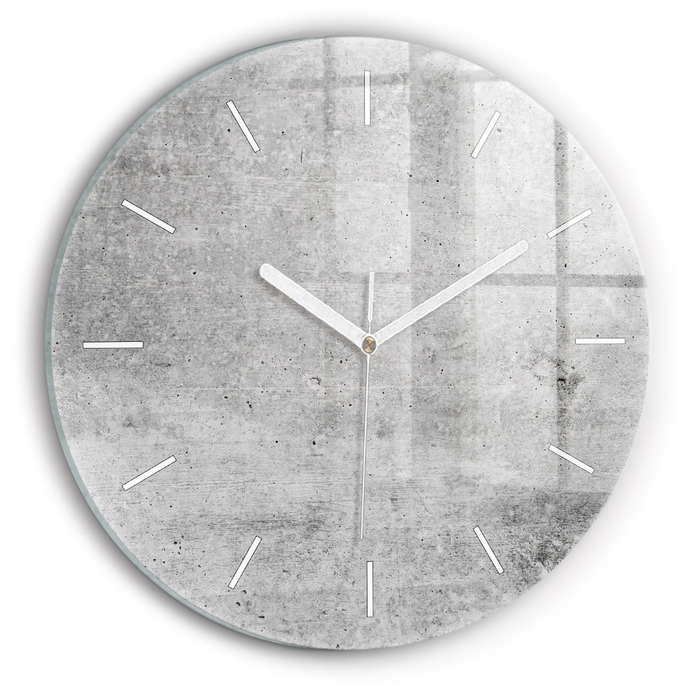 Skleněné hodiny kulaté Surová zeď
