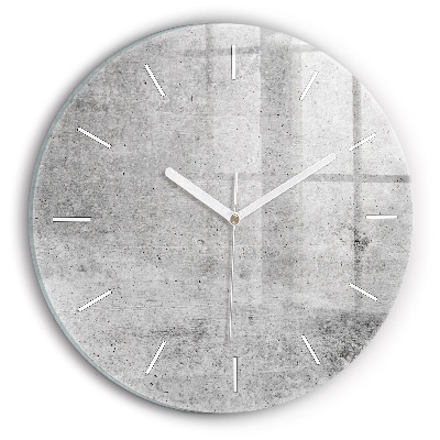 Skleněné hodiny kulaté Surová zeď