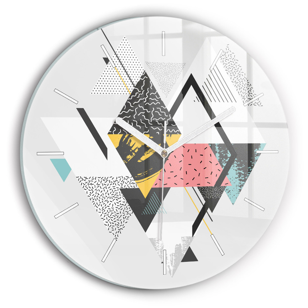Kulaté nástěnné hodiny Geometrický vzor