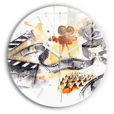 Kulaté nástěnné hodiny Filmová kamera