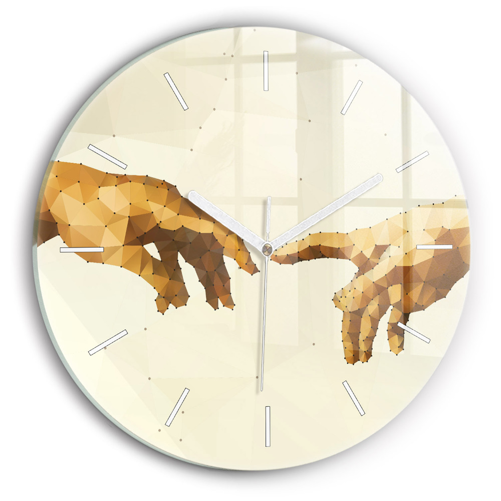 Kulaté nástěnné hodiny Stvoření Adama