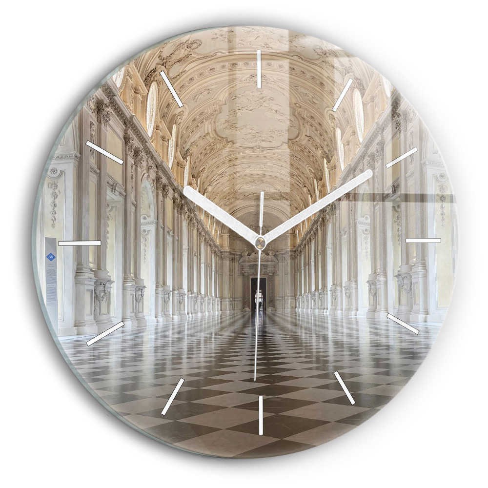 Skleněné hodiny kulaté Muzeum La Veneria Reale