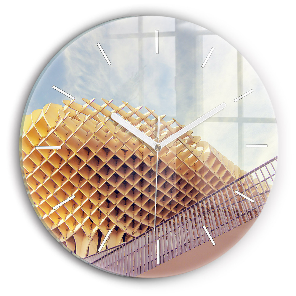 Skleněné hodiny kulaté Vyhlídka v Seville