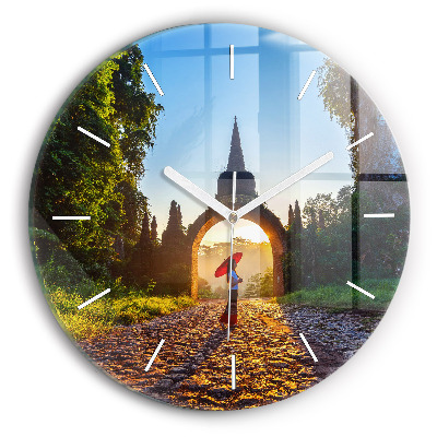 Kulaté nástěnné hodiny Park Surat Thani v Thajsku