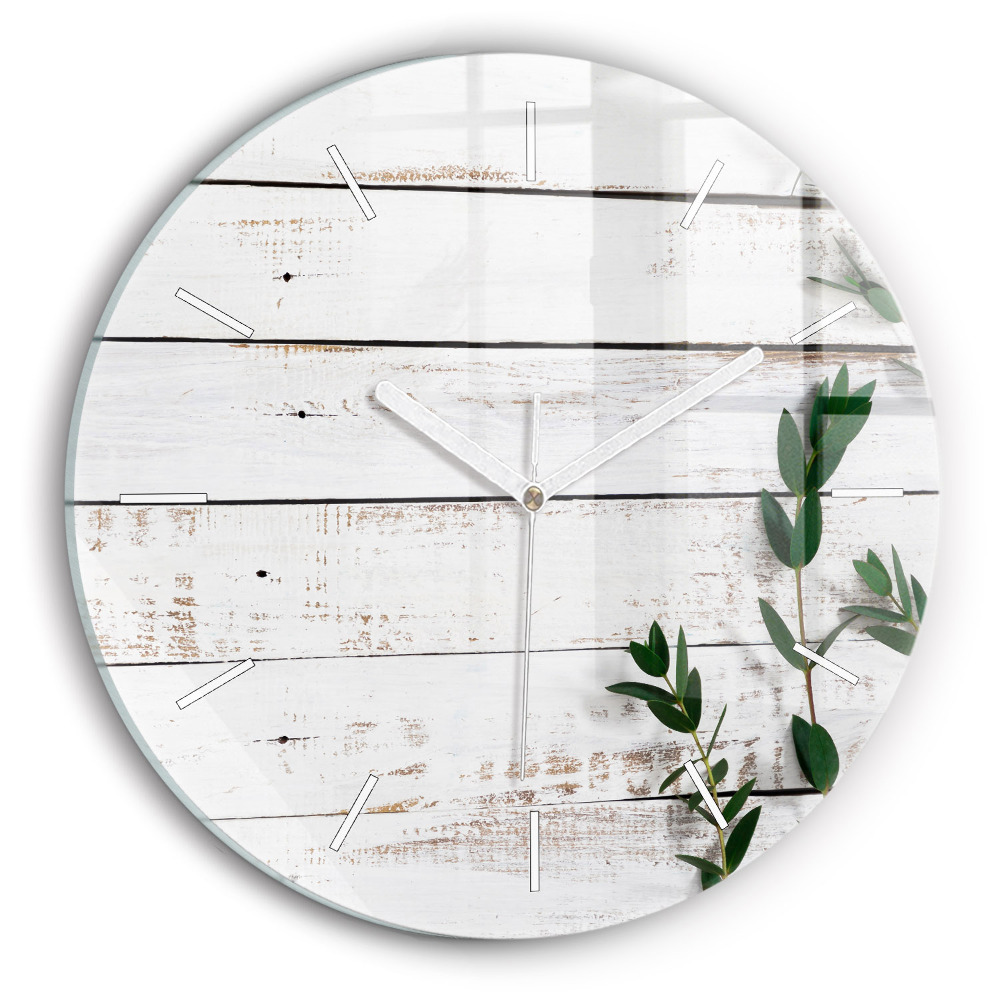 Skleněné hodiny kulaté Lehká dřevěná prkna