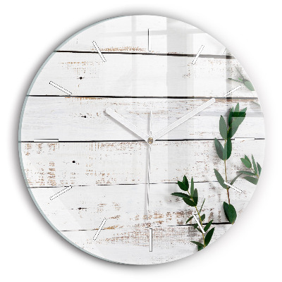 Skleněné hodiny kulaté Lehká dřevěná prkna