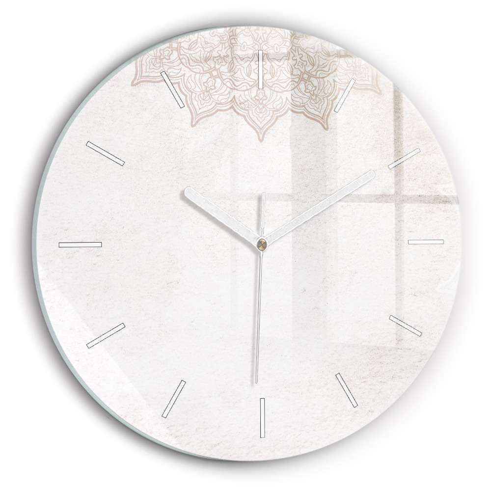 Skleněné hodiny kulaté Dekorativní vzor