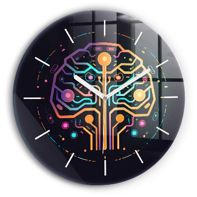 Skleněné hodiny kulaté Barevná abstrakce